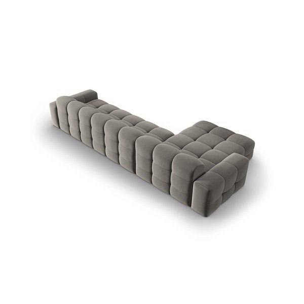 Šedá sametová rohová pohovka (levý roh) Kendal – Micadoni Home-image-4