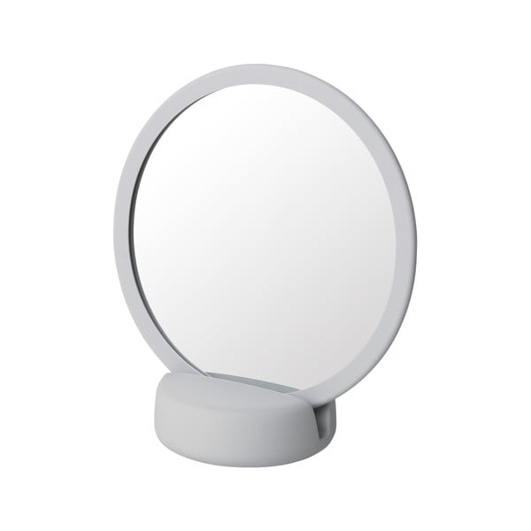 Světle šedé stolní kosmetické zrcadlo Blomus, výška 18,5 cm