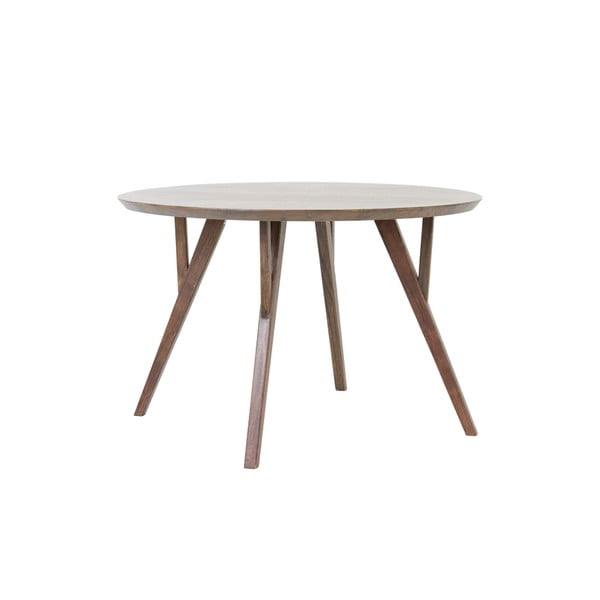 Hnědý kulatý jídelní stůl s deskou z akácie ø 120 cm Quenza – Light & Living