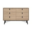 Nízká komoda v dekoru dubu v přírodní barvě 153x95 cm Ry – Tvilum