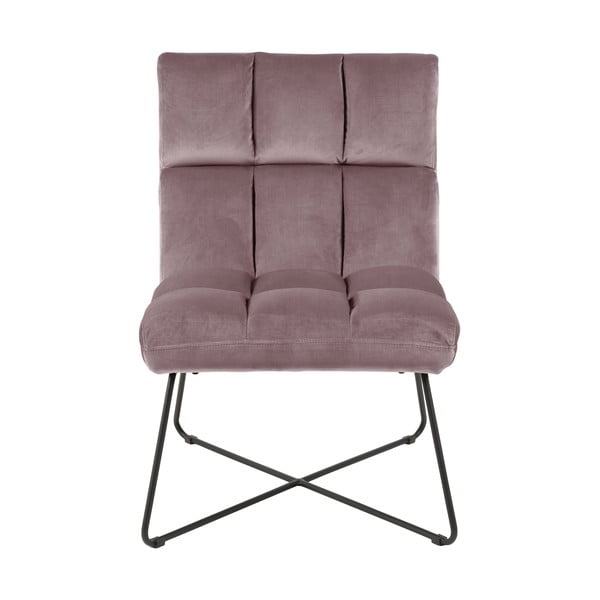 Růžové sametové křeslo Alba – Actona-image-2