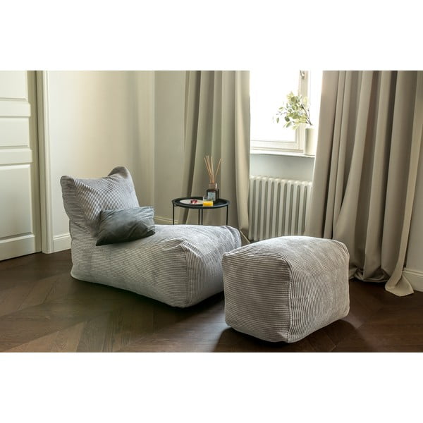 Světle šedý manšestrový sedací vak Lounge – SLOWDOWN-image-1