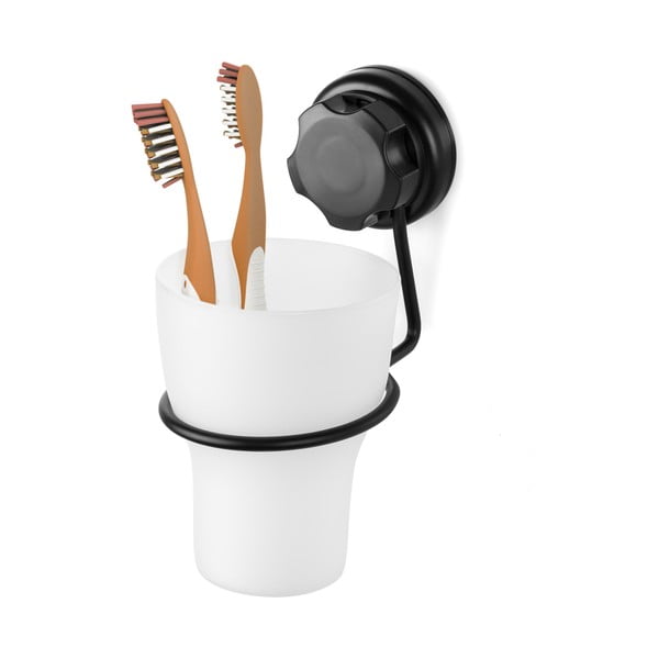 Černý samodržící kovový kelímek na zubní kartáčky Bestlock Black – Compactor-image-4