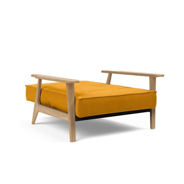 Oranžové rozkládací křeslo s dřevěnými područkami Innovation Splitback-image-2