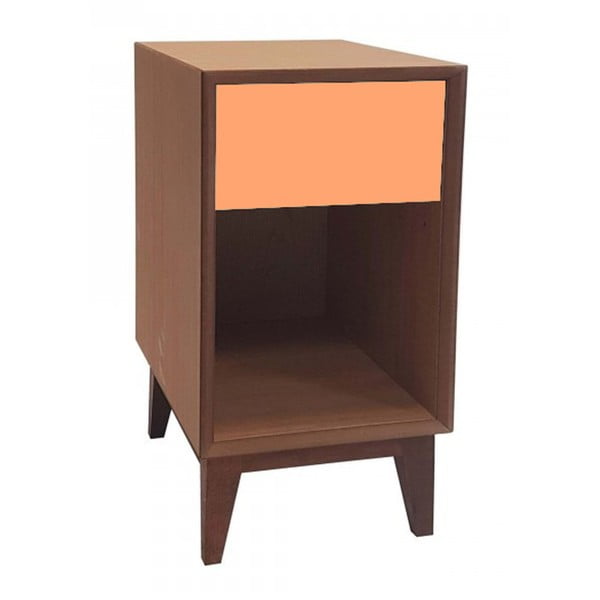 Velký noční stolek s oranžovou zásuvkou Ragaba PIX