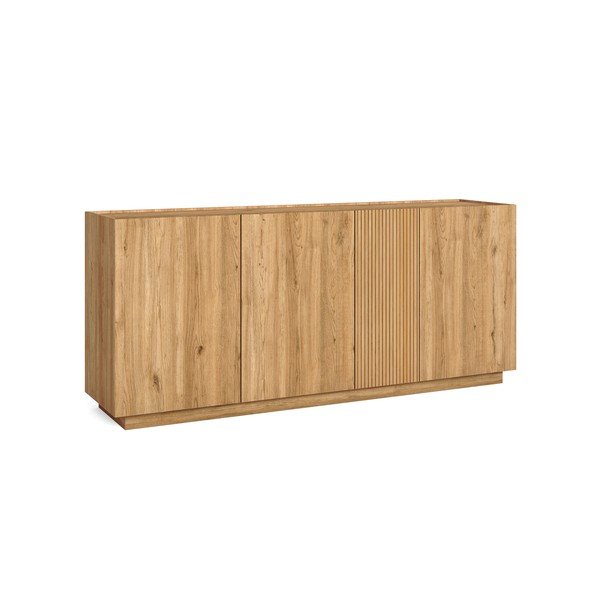 Nízká komoda v dekoru dubu v přírodní barvě 181x78 cm Rayana – Marckeric-image-2