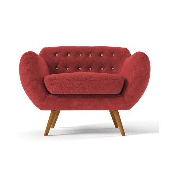 Červené křeslo s béžovými knoflíky  Wintech Indigo-image-1