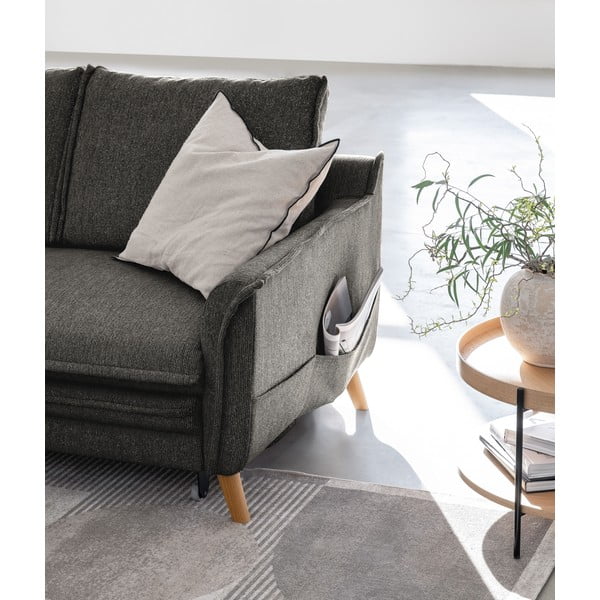 Tmavě šedá rozkládací rohová pohovka (levý roh) Charming Charlie – Miuform-image-4