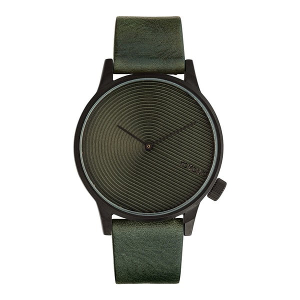 Pánské tmavě zelené hodinky s koženým řemínkem Komono Deco