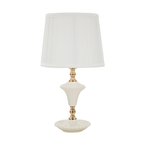 Bílá stolní lampa s textilním stínidlem (výška 45 cm) Caserta – Mauro Ferretti