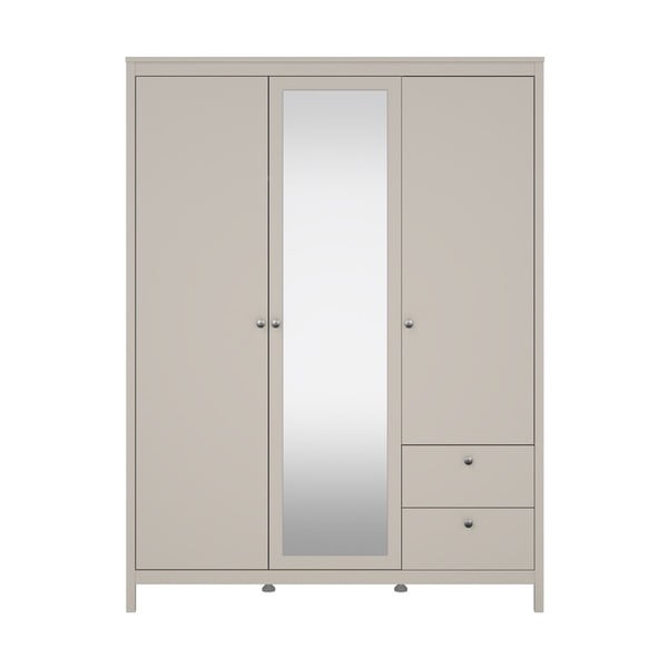Šedobéžová šatní skříň se zrcadlem 150x199x58 cm Madrid – Tvilum-image-2