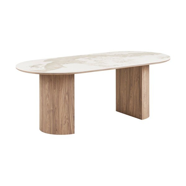 Jídelní stůl s deskou v dekoru mramoru 100x210 cm Athens – House Nordic-image-2