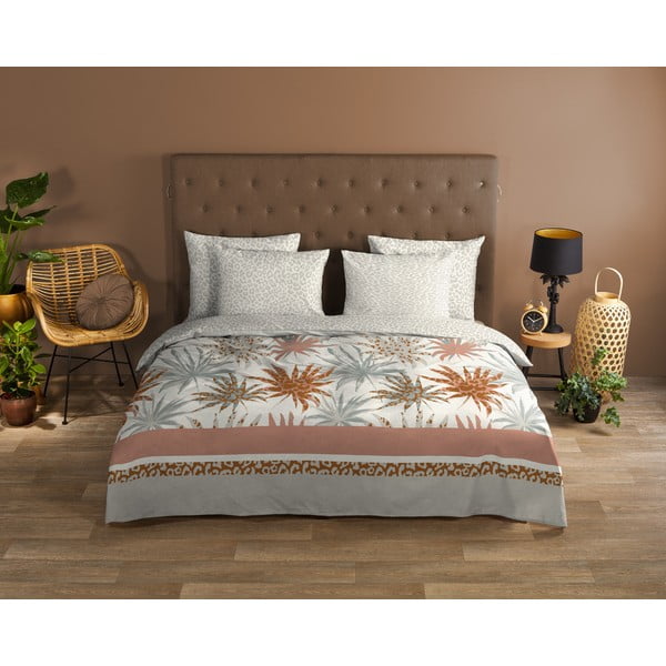 Bílo-světle šedé bavlněné povlečení na jednolůžko 140x200 cm – Good Morning-image-1