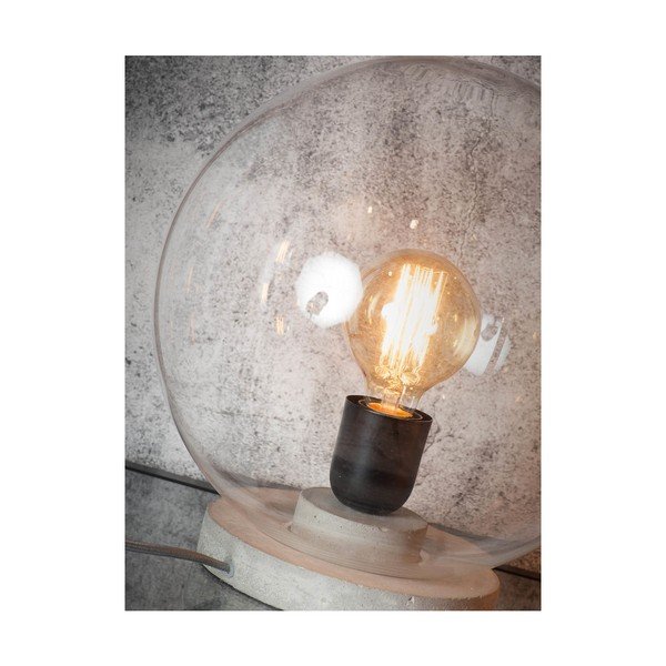 Šedá stolní lampa se skleněným stínidlem (výška 32 cm) Warsaw – it's about RoMi-image-3