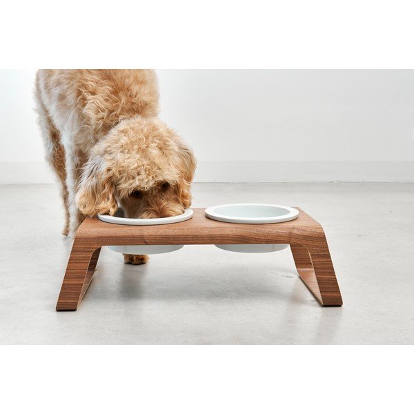 Set misek s podstavcem pro psa Desco Ash Black Stained M – MiaCara-image-1