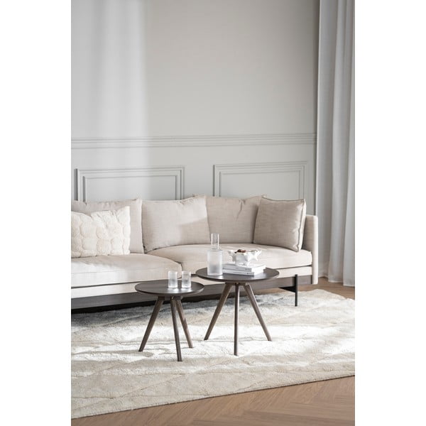 Kulatý odkládací stolek s deskou v dubovém dekoru ø 50 cm Yumi – Rowico-image-1