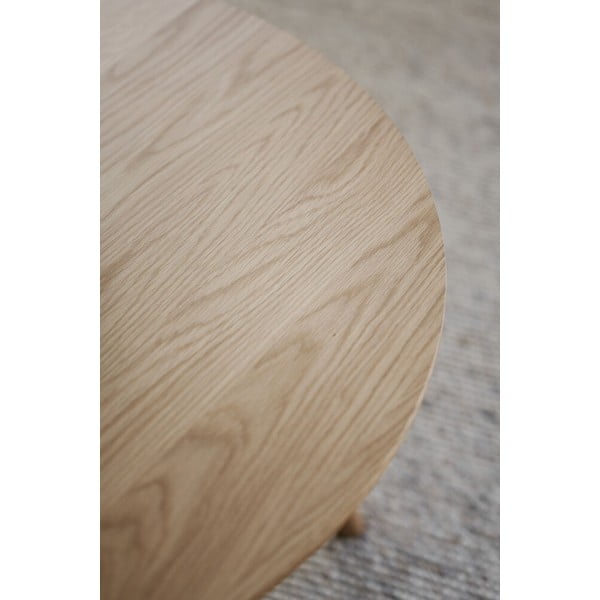 Kulatý konferenční stolek v dekoru dubu v přírodní barvě 90x90 cm Yumi - Rowico-image-4
