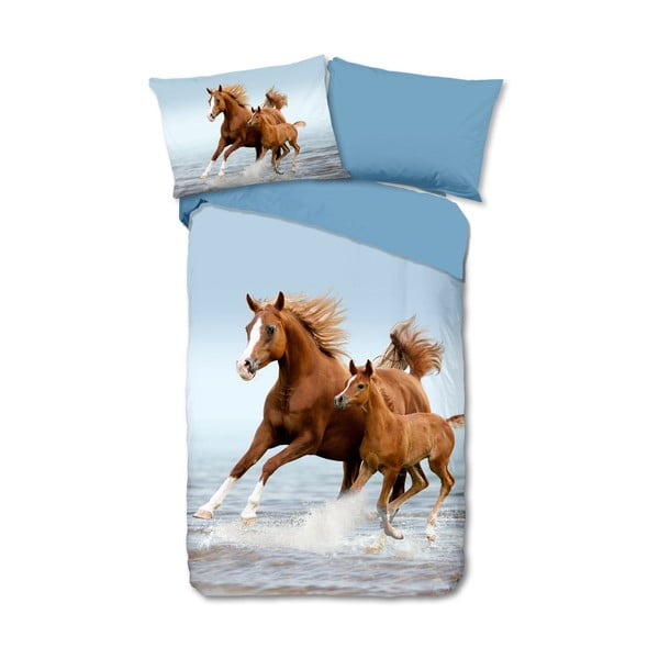 Modré bavlněné dětské povlečení na jednolůžko 140x200 cm Free – Good Morning