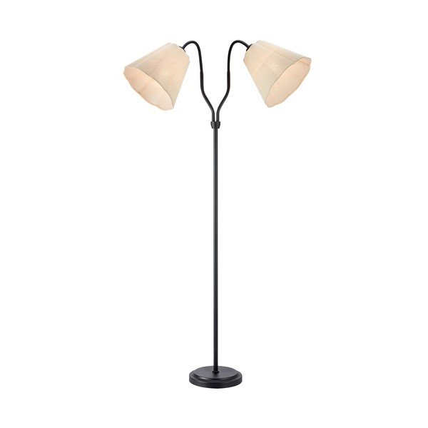 Černá/béžová lněná stojací lampa s ohybatelnou konstrukcí (výška 149 cm) Veya – Markslöjd