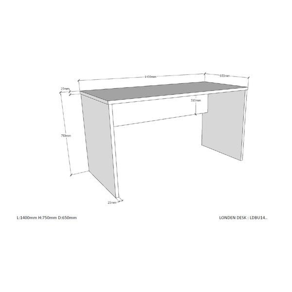 Dětský psací stůl 140x65 cm London - Vipack-image-3