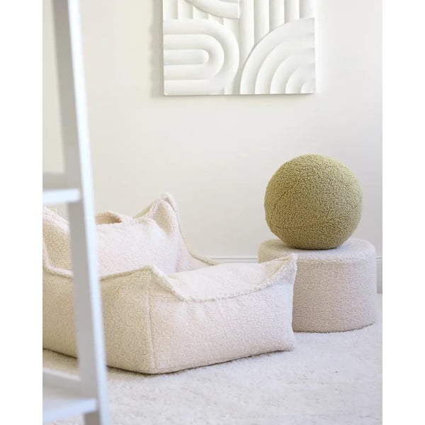 Zelený dětský pohovkový polštář z textilie bouclé Ball – Wigiwama-image-4