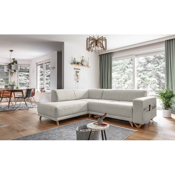 Béžová rozkládací/s úložným prostorem rohová pohovka (levý roh/do L) Classy Sophie – Miuform-image-3
