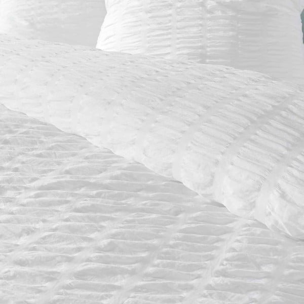 Bílé krepové povlečení na jednolůžko 140x200 cm Plissia – douceur d'intérieur-image-2