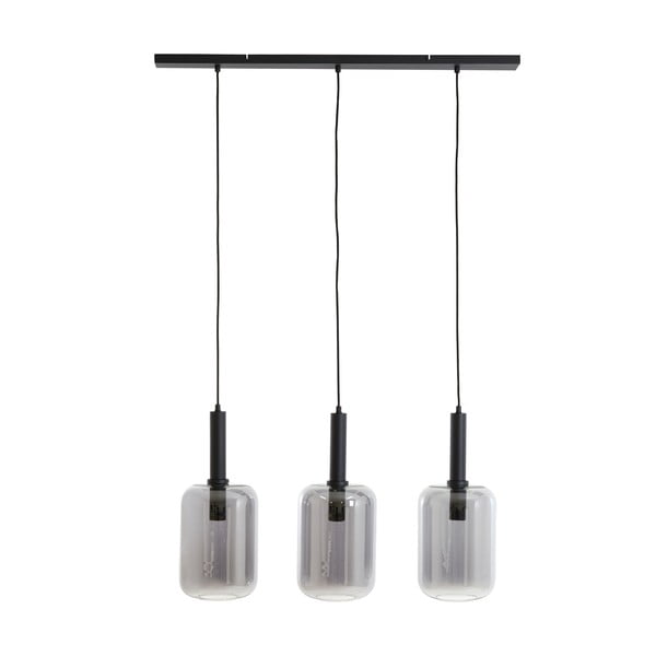 Černé stropní svítidlo se skleněným stínidlem 100x22 cm Lekar – Light & Living-image-3