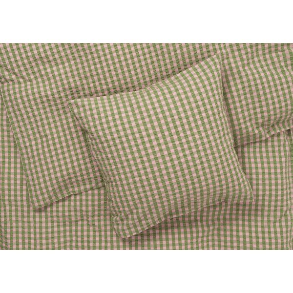 Zeleno-růžové krepové povlečení na jednolůžko 140x200 cm Bæk&Bølge – JUNA-image-2