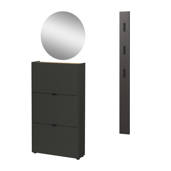 Antracitová předsíňová sestava 101x200x22 cm Ameca – Germania