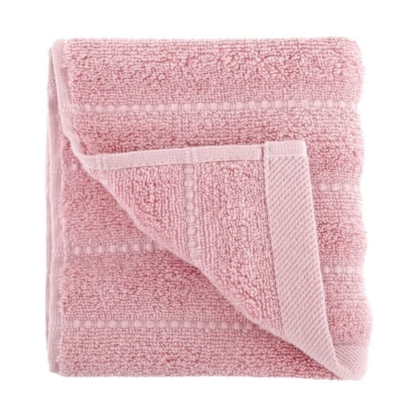 Světle růžový ručník z česané bavlny Pierre, 30 x 50 cm