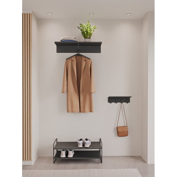 Černý ocelový stojan na boty 33x33x80 cm A-Shoe – Zone-image-1