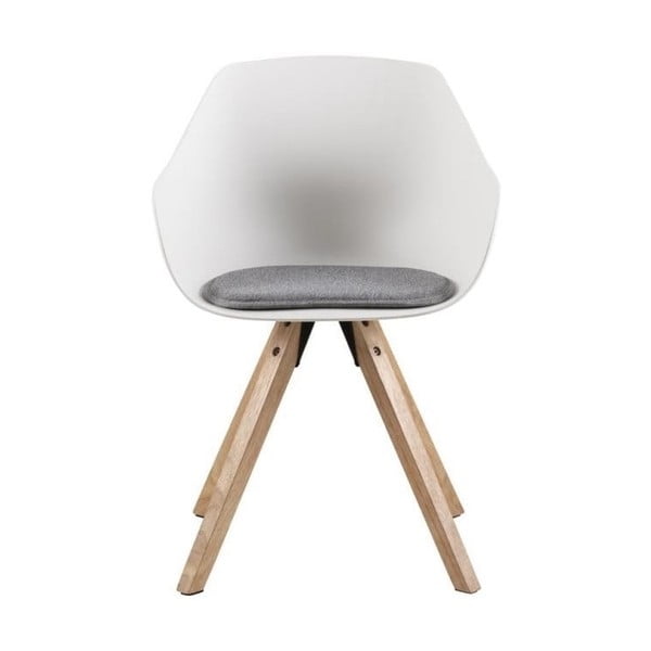 Bílé/šedé čalouněné jídelní židle v sadě 2 ks s područkami Tina – Actona-image-2