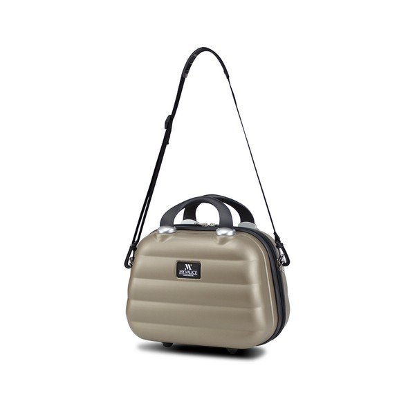 Dámský příruční cestovní kufřík ve zlaté barvě My Valice SMART BAG RESSNO Make Up & Hand Suitcase-image-1