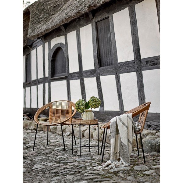 Zahradní lounge set z umělého ratanu v přírodní barvě pro 2 Dudine – Bloomingville-image-1