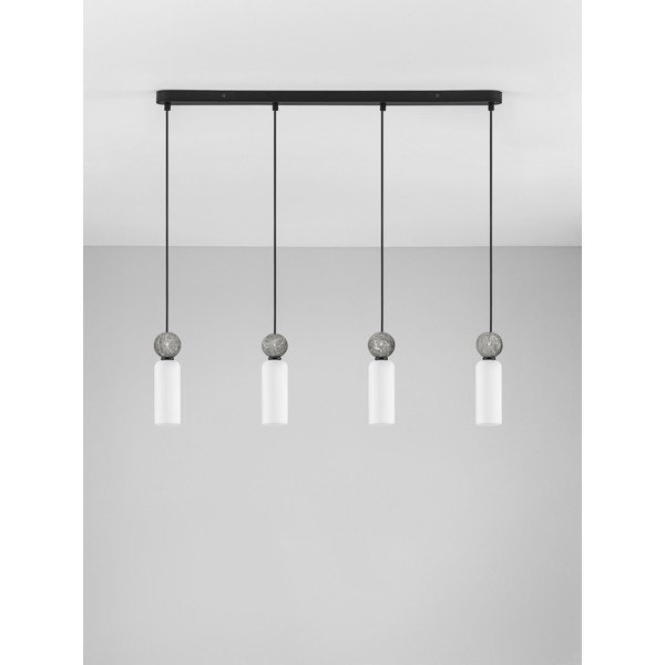 Matně černé kamenné závěsné svítidlo se skleněným stínidlem Filomena – Nova Luce-image-4