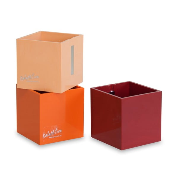 Set 3ks magnetických květináčů Cube Orange, velký