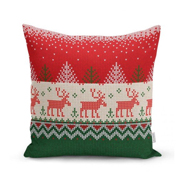 Sada 4 vánočních povlaků na polštář a běhounu na stůl Minimalist Cushion Covers Merry Christmas-image-1