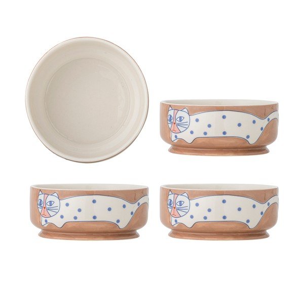 Světle hnědé misky v sadě 4 ks z kameniny Missy – Bloomingville