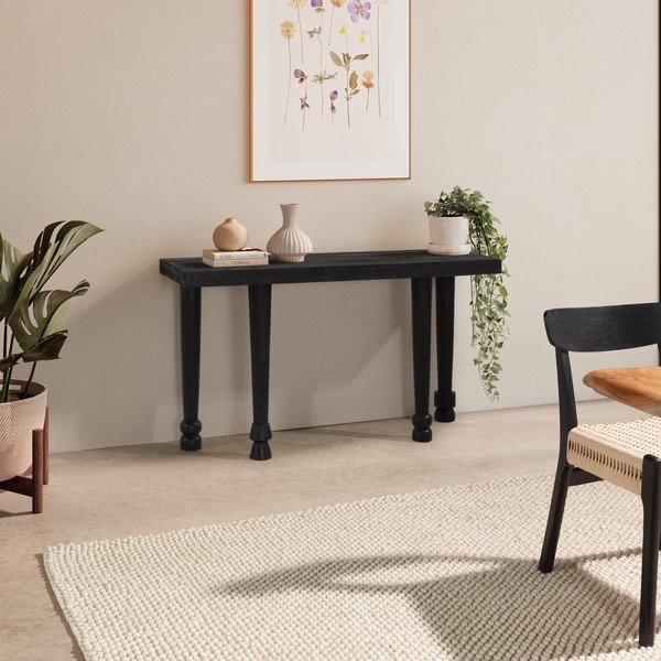 Černý konzolový stolek z mangového dřeva 40x130 cm Inaya – MOME-image-1
