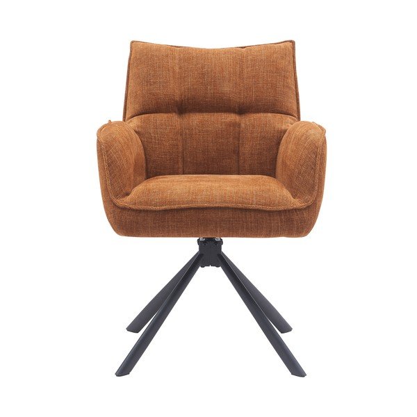 Oranžová čalouněná jídelní křesla v sadě 2 ks Marilla – Unique Furniture-image-1