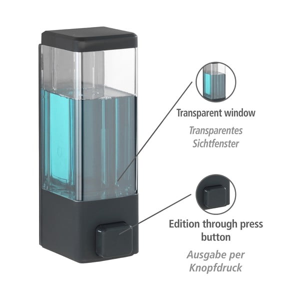 Nástěnný plastový dávkovač mýdla 0.32 l Istres – Wenko-image-3