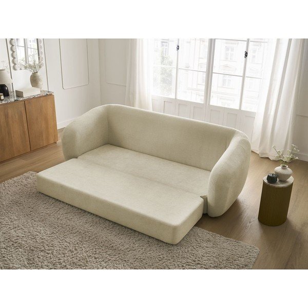 Taupe žinylková rozkládací pohovka 228 cm Neyo – Bobochic Paris-image-1