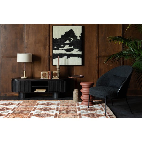 Tmavě hnědý TV stolek z mangového dřeva 140x45x40 cm Kenji – Dutchbone-image-2