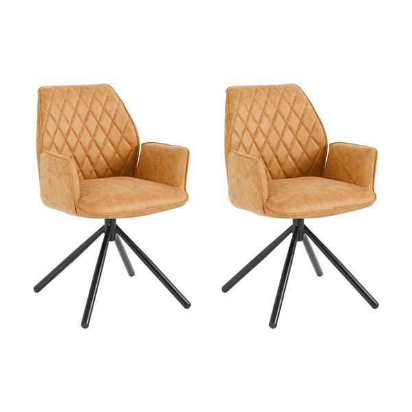 Žlutá čalouněná jídelní křesla v sadě 2 ks Preston – Støraa-image-3