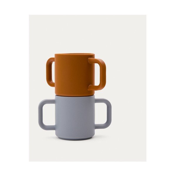 Modré/oranžové silikonové dětské hrnky v sadě 2 ks Lili – Kave Home-image-4