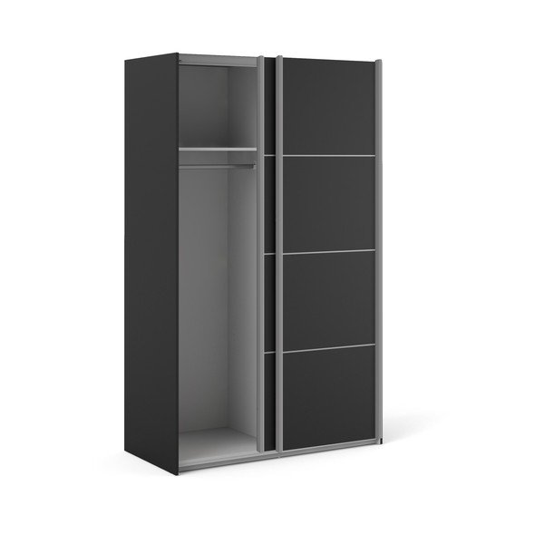 Černá šatní skříň 122x202 cm Verona - Tvilum-image-2