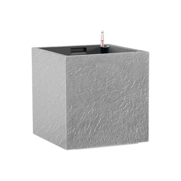 Samozavlažovací květináč z recyklovaného plastu Cubico Stone – Flower Lover