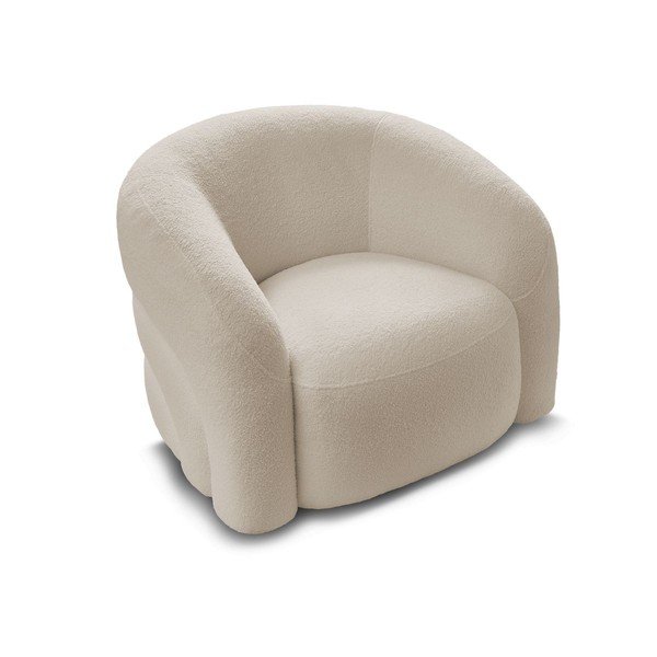 Béžové otočné křeslo z textilie bouclé Elina – Bobochic Paris-image-3