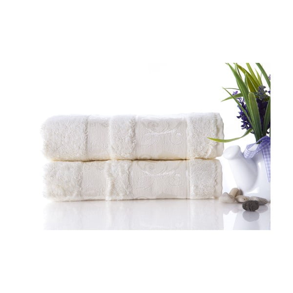 Set dvou ručníků Bamboo Cream, 50x90 cm